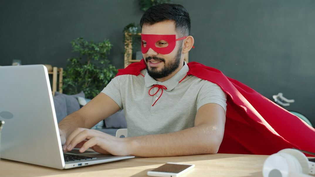 person working from home at desk